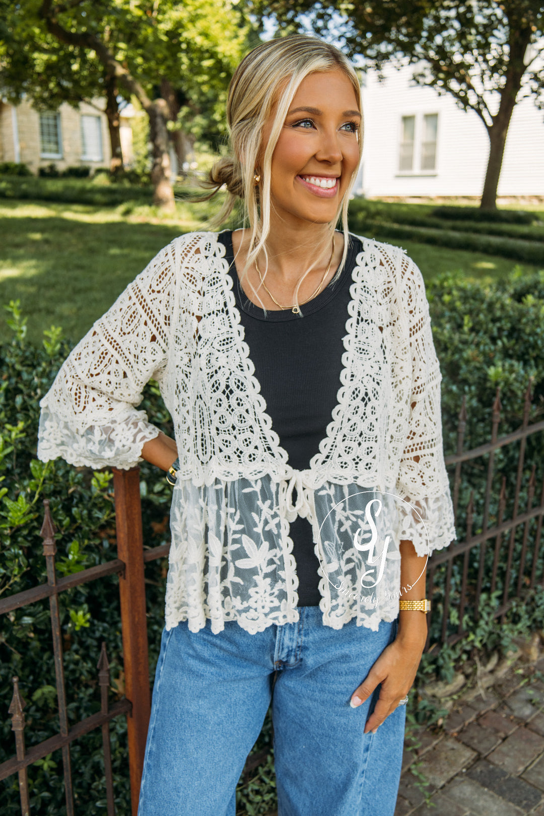 Crochet Frills Cardigan - Natural