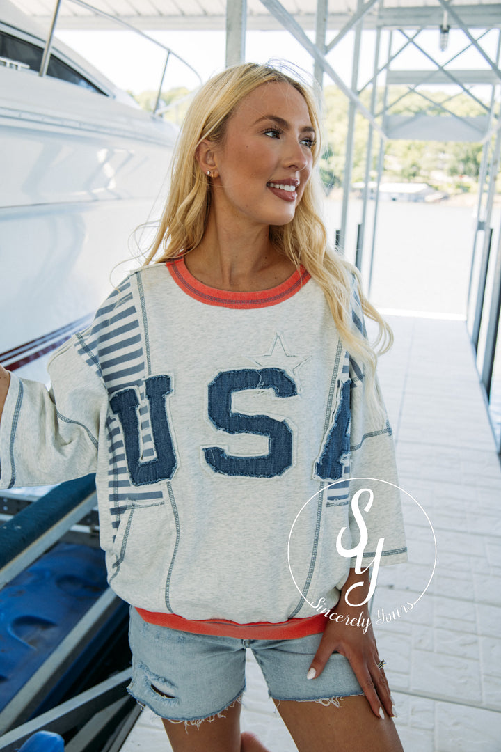 Small Town Top - Heather Denim