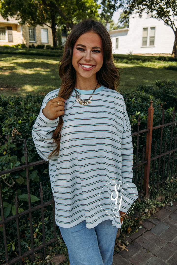 Sweet Simplicity Top - Off White/ Mint