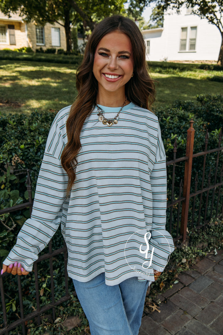 Sweet Simplicity Top - Off White/ Mint