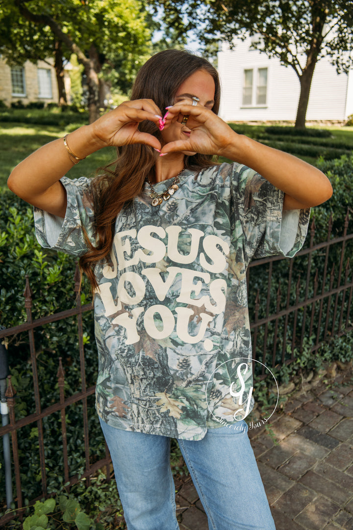 Jesus Loves You Graphic - Camo