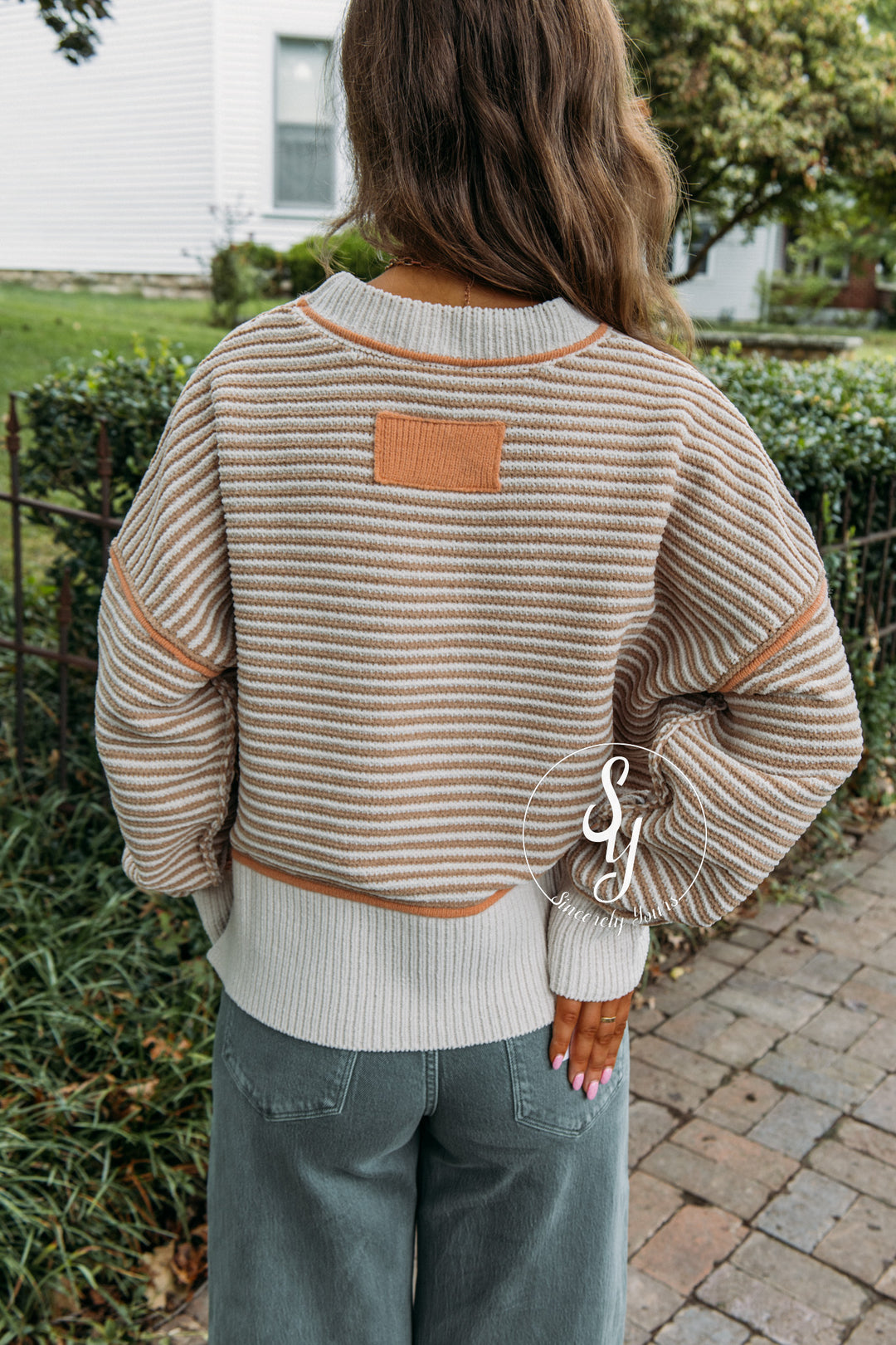 Snuggle Stripe Sweater - Taupe