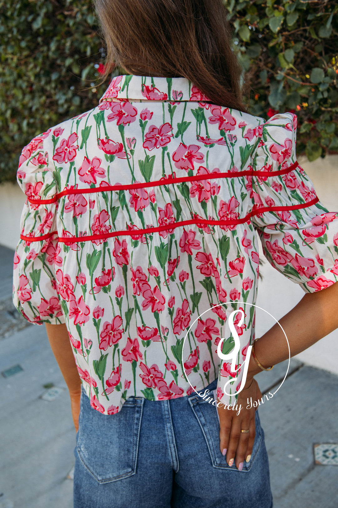 Coastal Floral Top - Peony