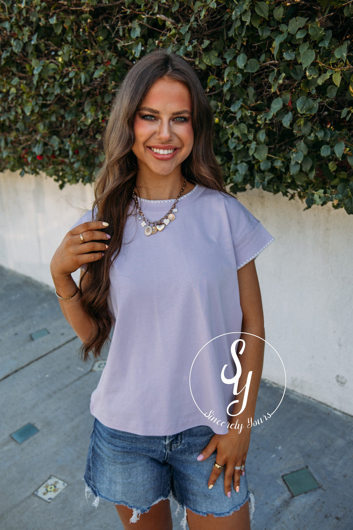 All About The Edge Top - Petal Lilac
