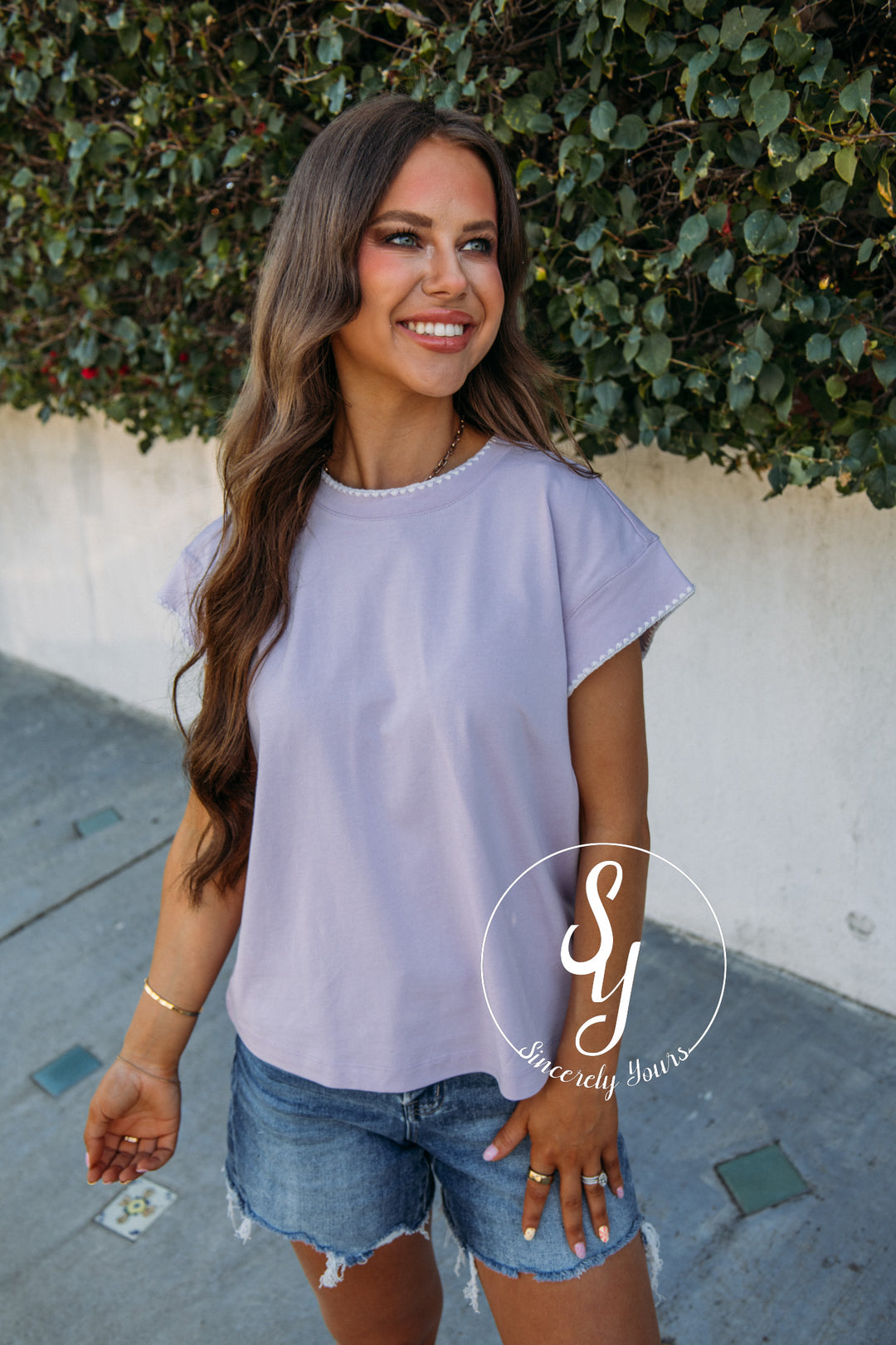 All About The Edge Top - Petal Lilac