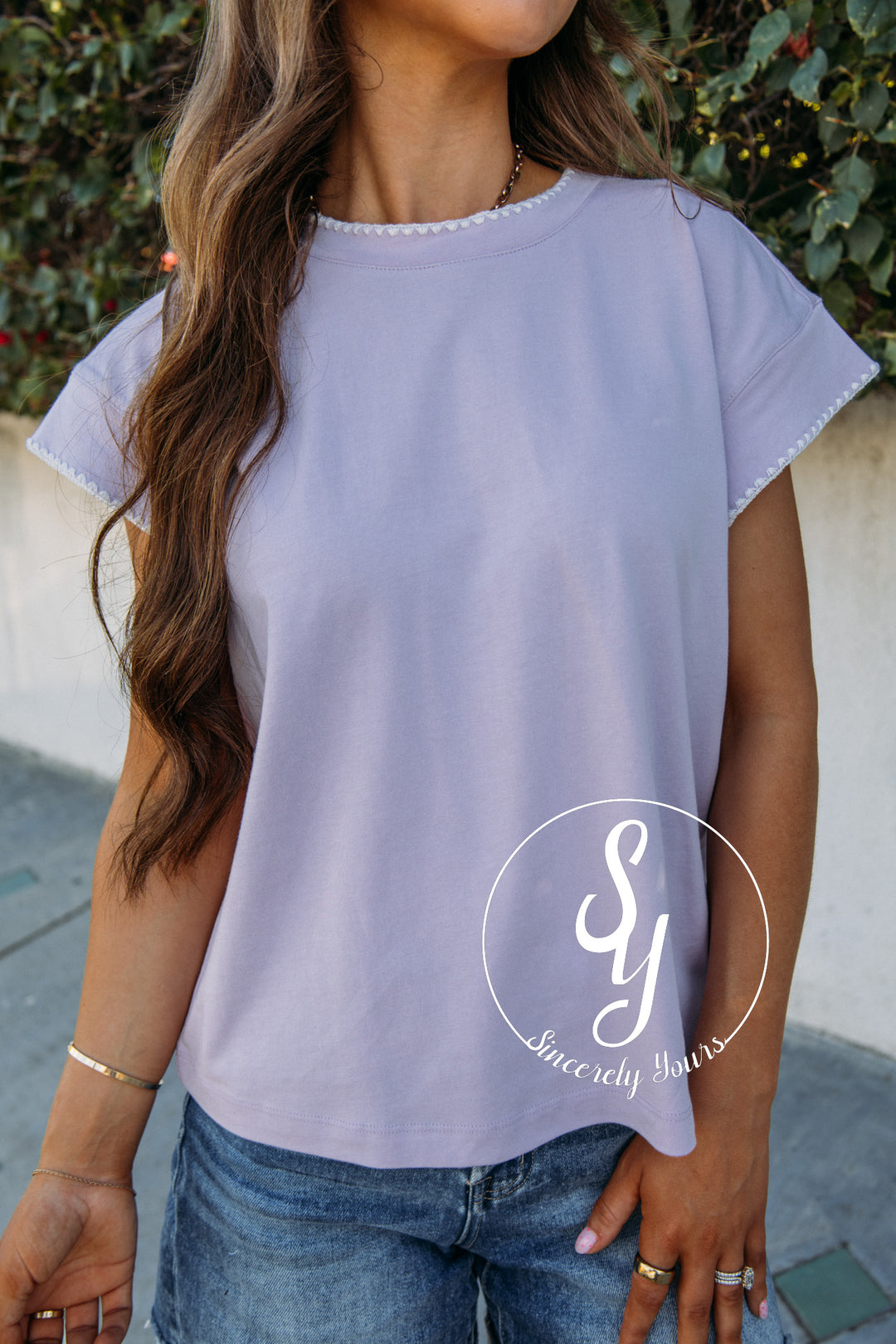 All About The Edge Top - Petal Lilac