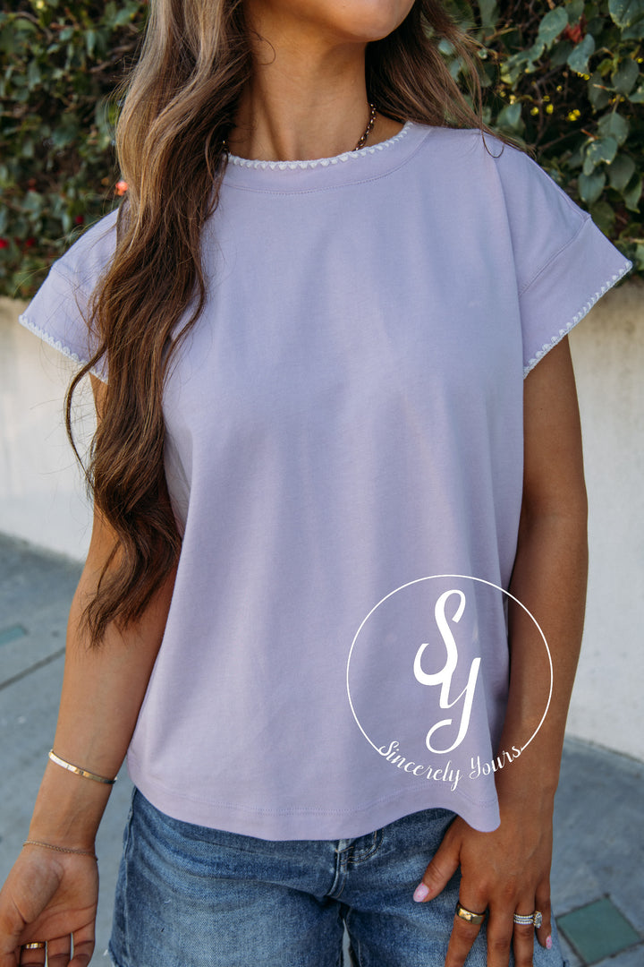 All About The Edge Top - Petal Lilac