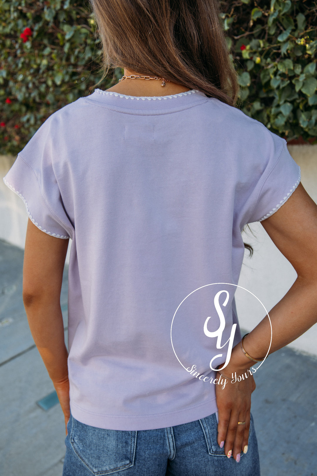 All About The Edge Top - Petal Lilac