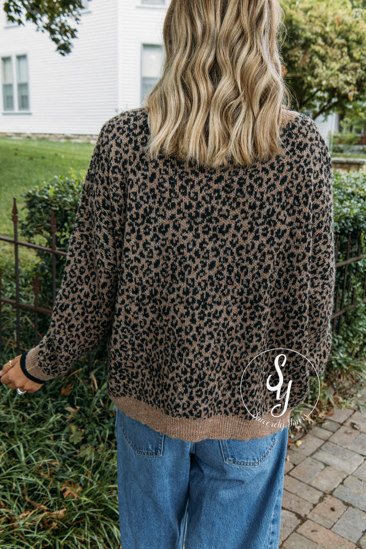 Leopard Feeling Cardigan - Mocha Black