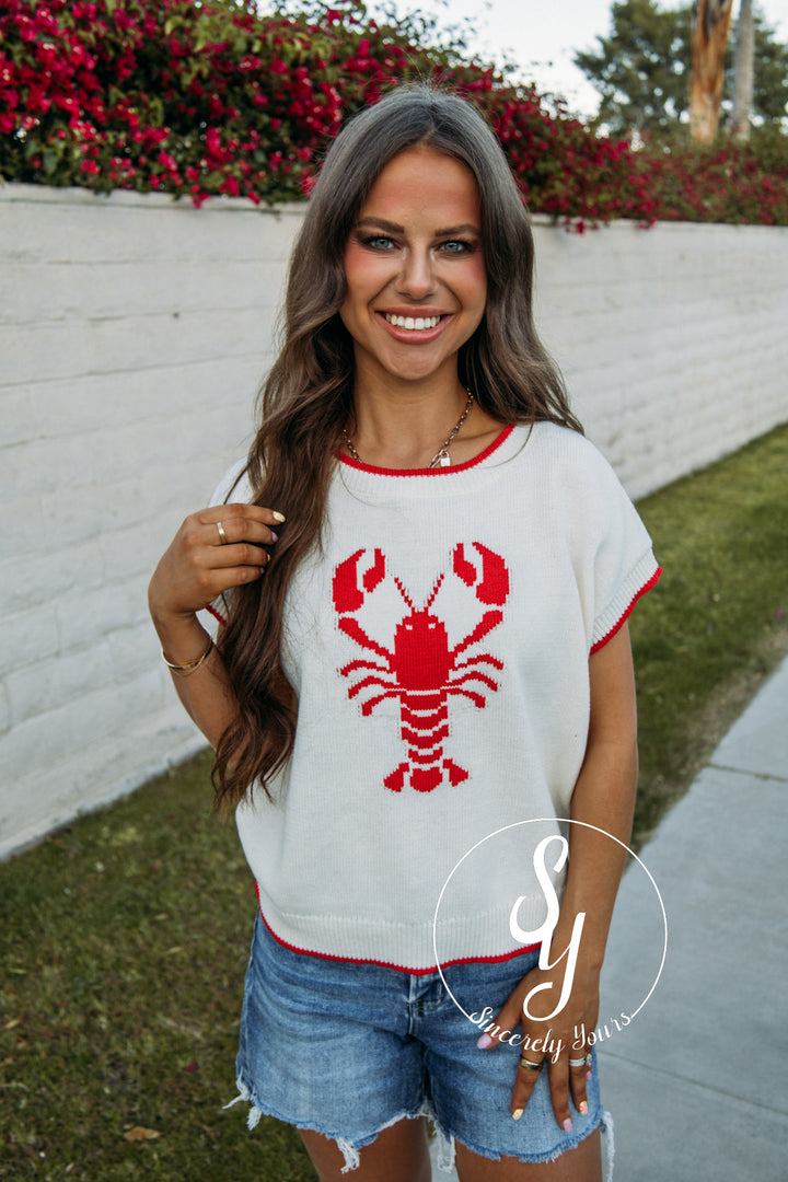 Lobster Love Sweater - Cream