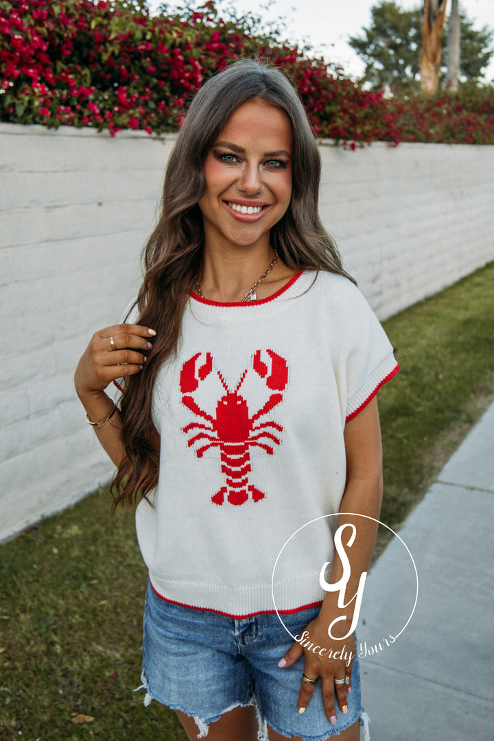 Lobster Love Sweater - Cream