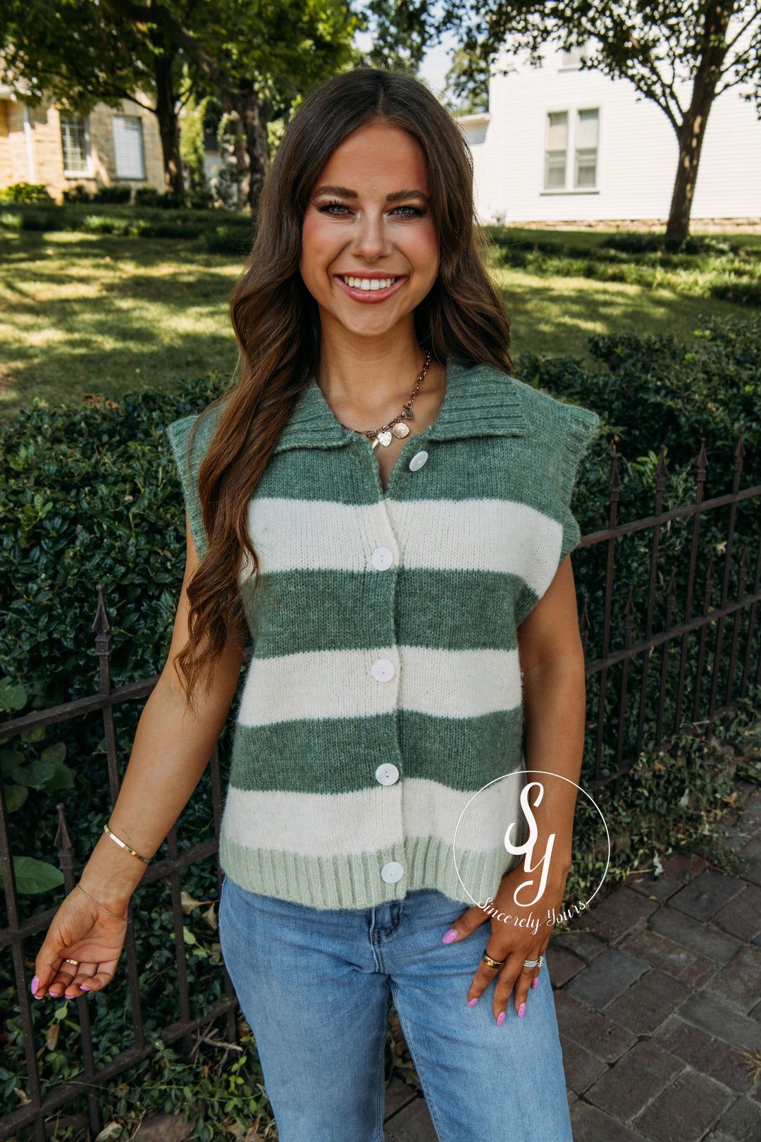 All Day Long Sweater - Avocado/Cream