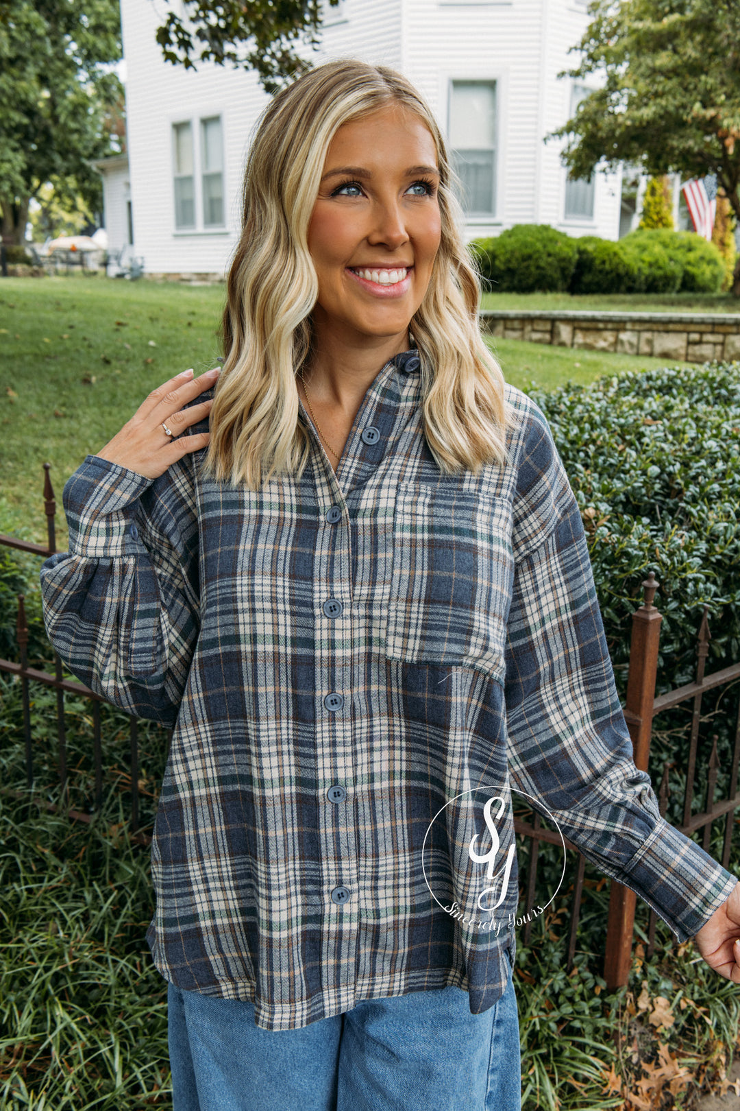 No Plans Needed Flannel - Denim