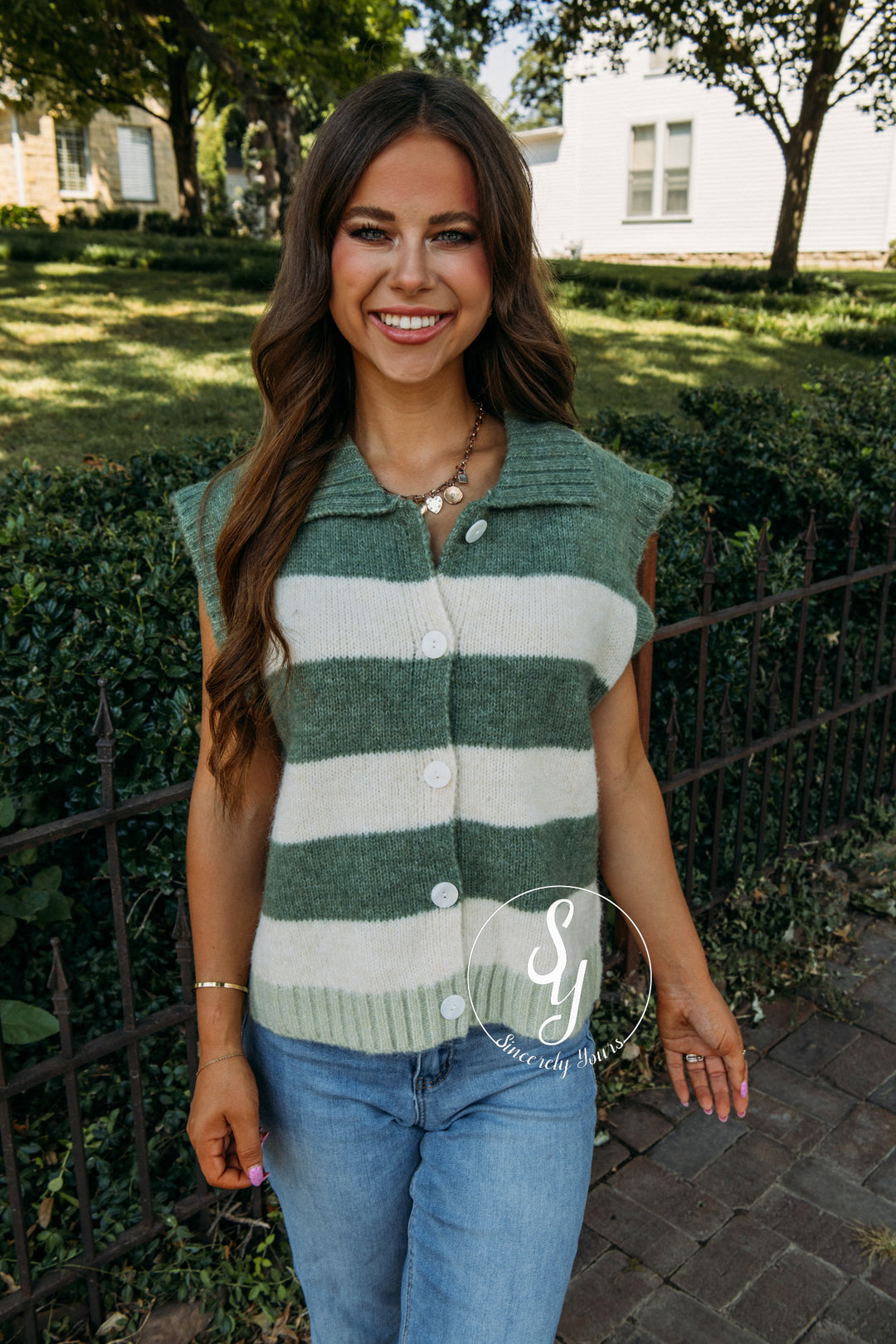 All Day Long Sweater - Avocado/Cream