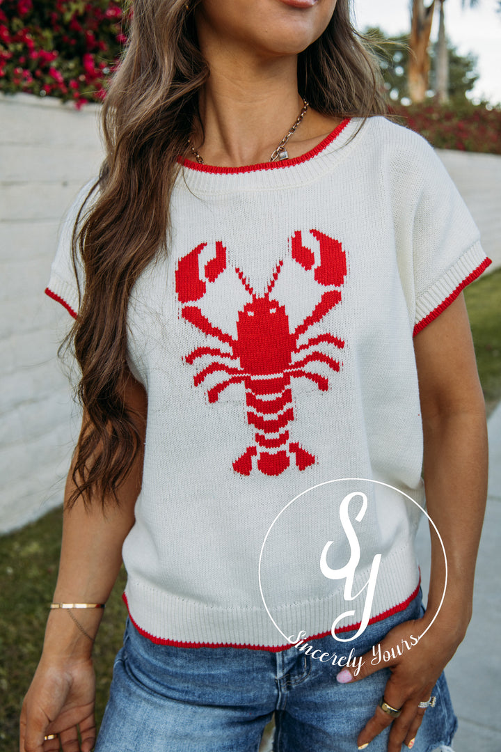 Lobster Love Sweater - Cream