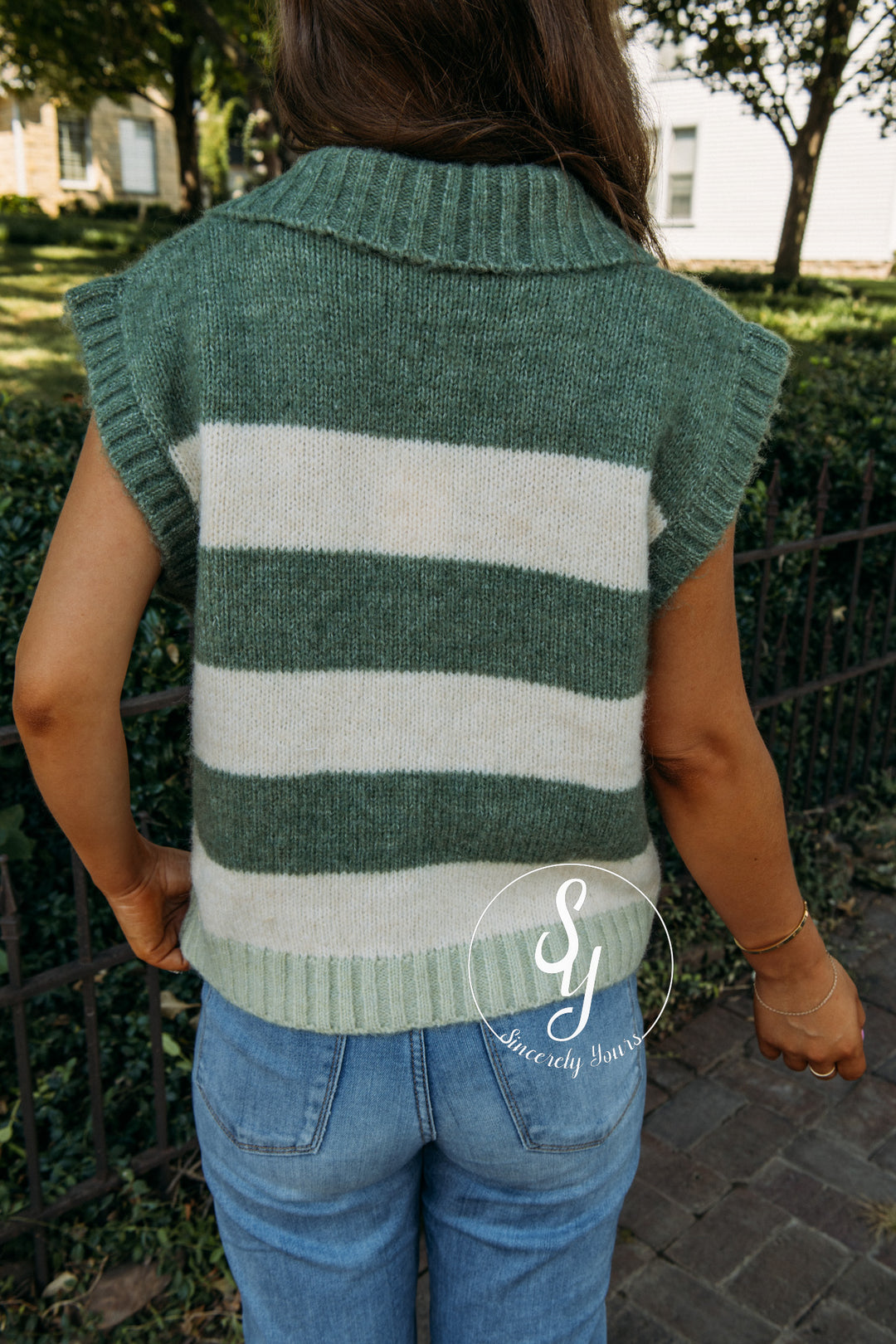 All Day Long Sweater - Avocado/Cream