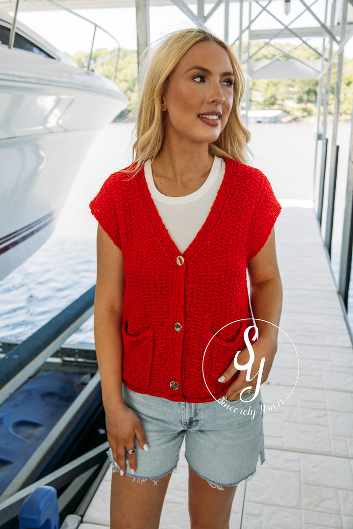 Starry Eyed Sweater - Red