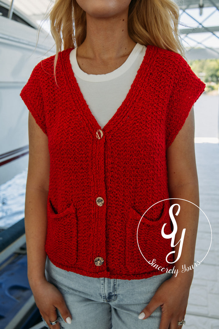 Starry Eyed Sweater - Red