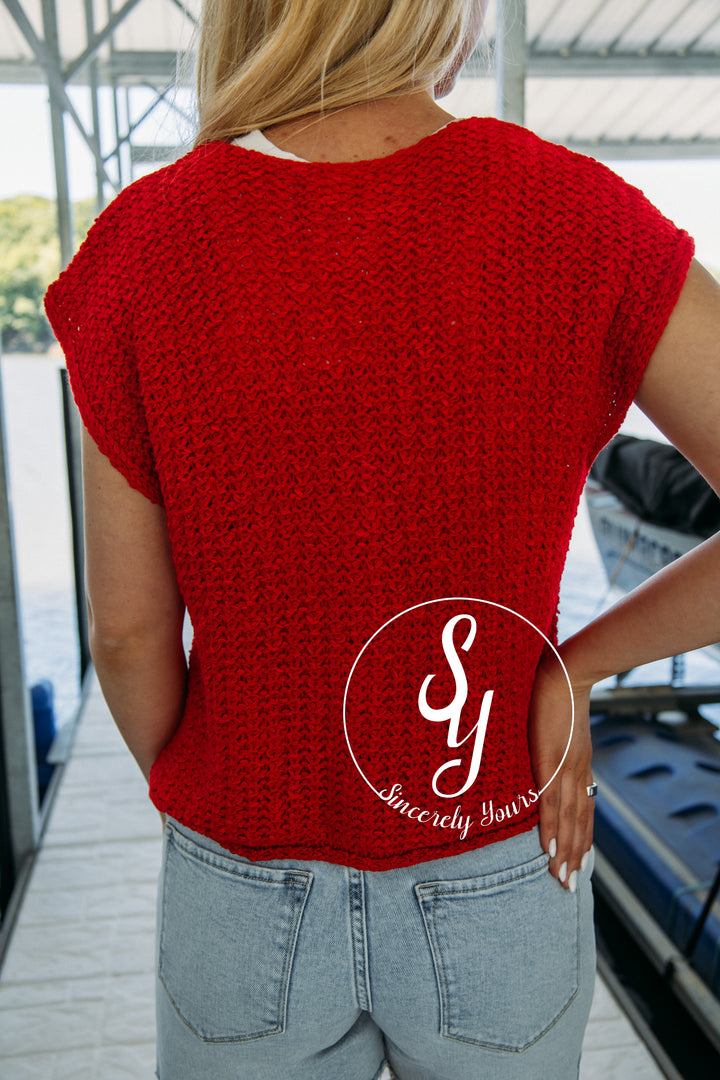 Starry Eyed Sweater - Red