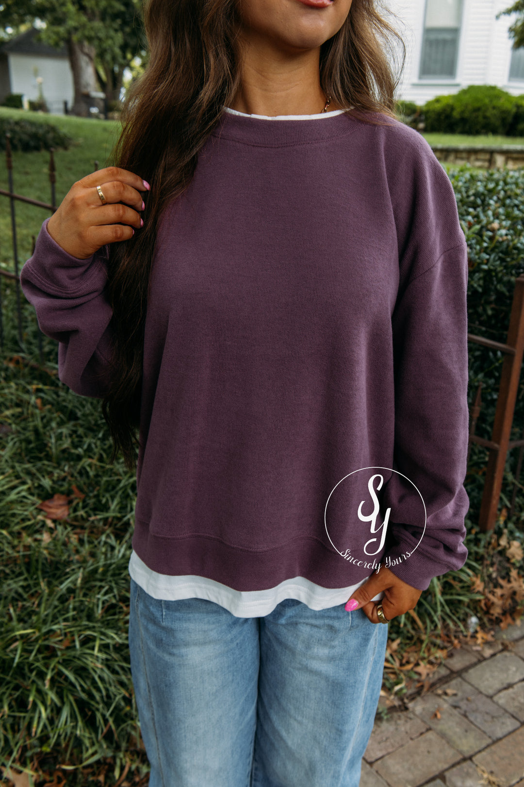 Always Vibing Top - Plum