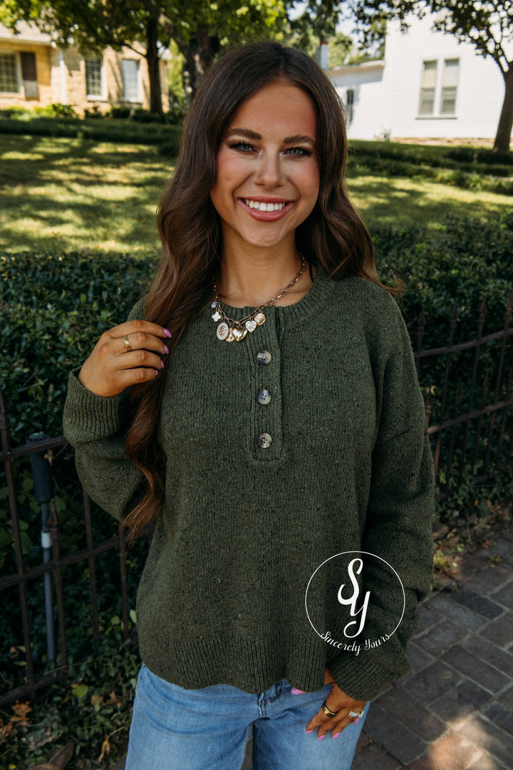 Rich And Cozy Sweater - D. Olive