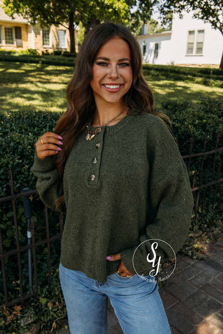 Rich And Cozy Sweater - D. Olive