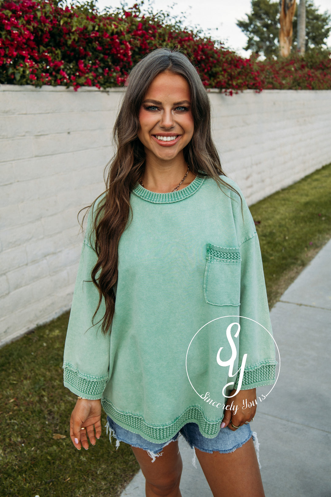 Sassy Pick Top - Apple Green