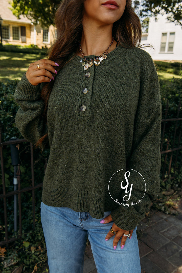 Rich And Cozy Sweater - D. Olive