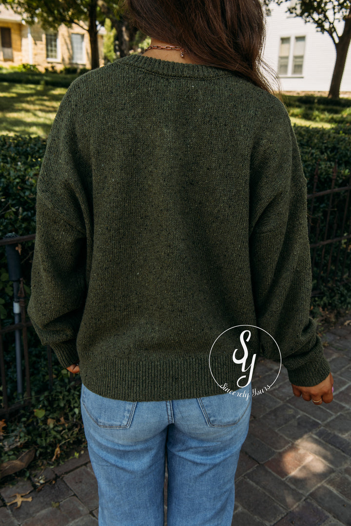 Rich And Cozy Sweater - D. Olive
