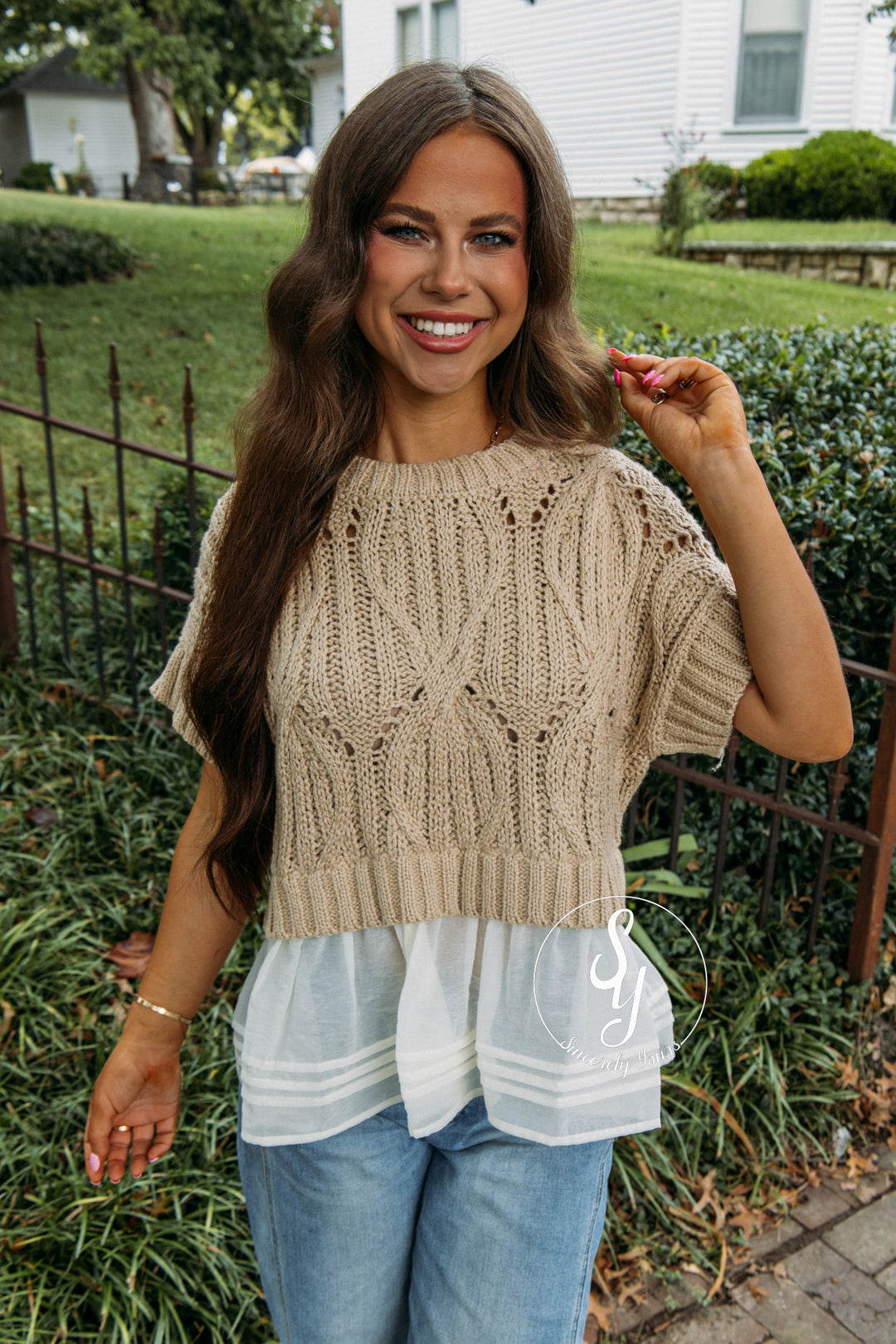 Tawny Sweater - Cream/Taupe
