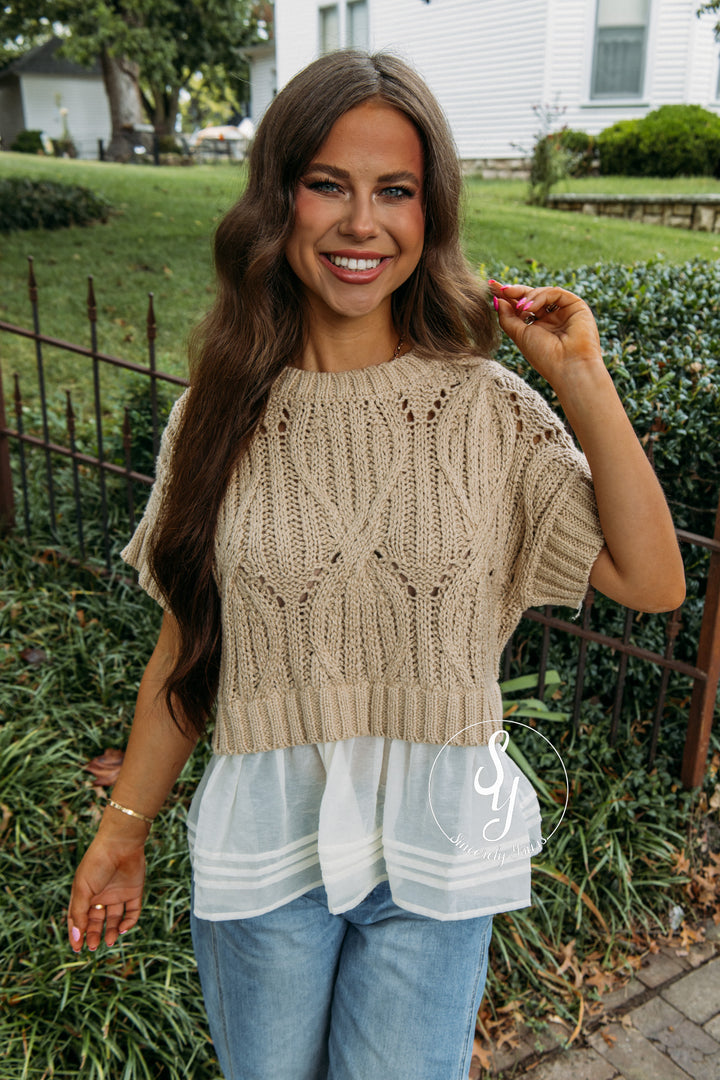Tawny Sweater - Cream/Taupe