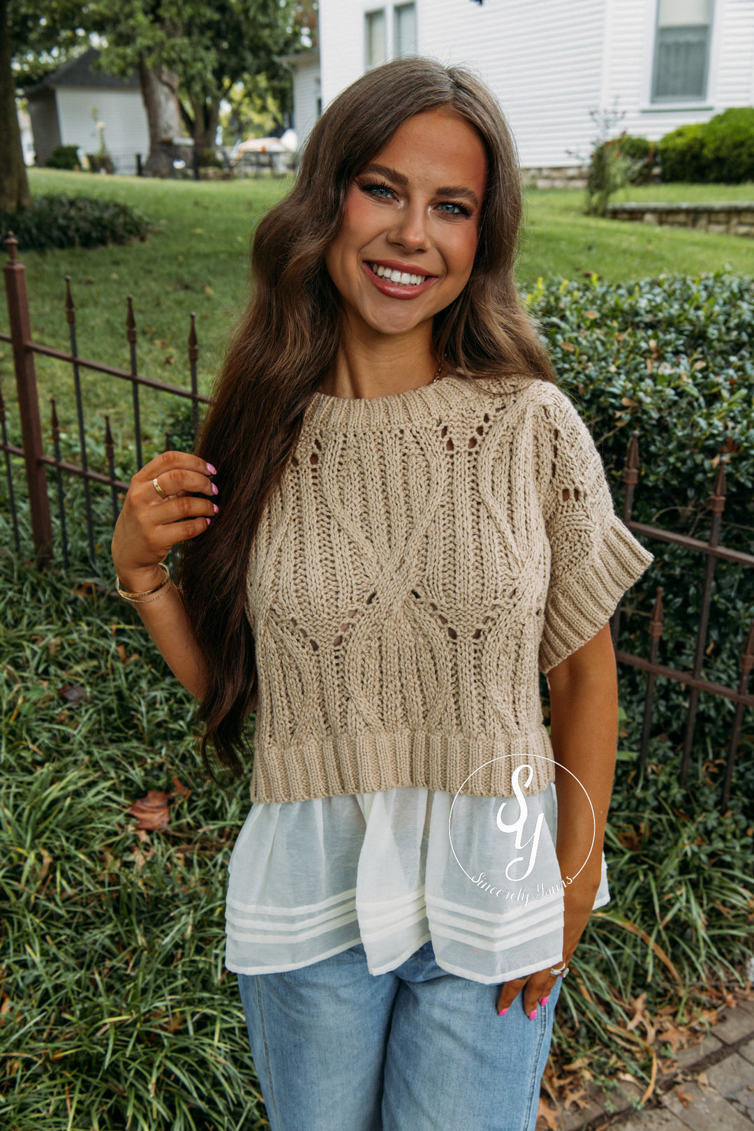 Tawny Sweater - Cream/Taupe