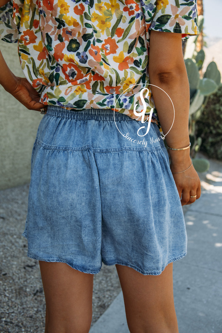 Twill Away Shorts - Indigo