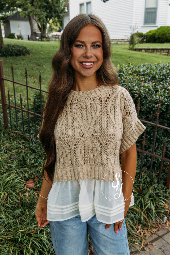 Tawny Sweater - Cream/Taupe