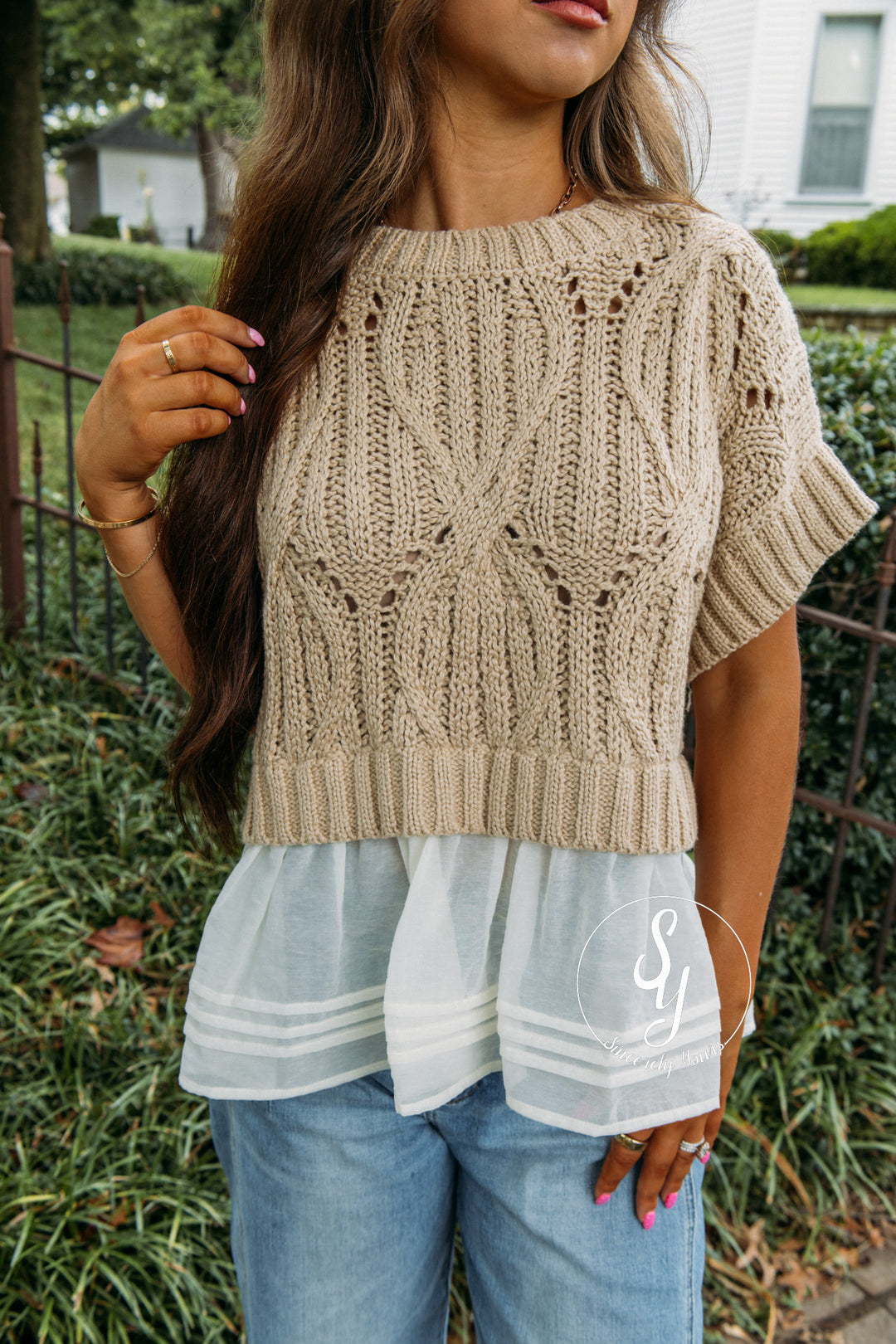 Tawny Sweater - Cream/Taupe