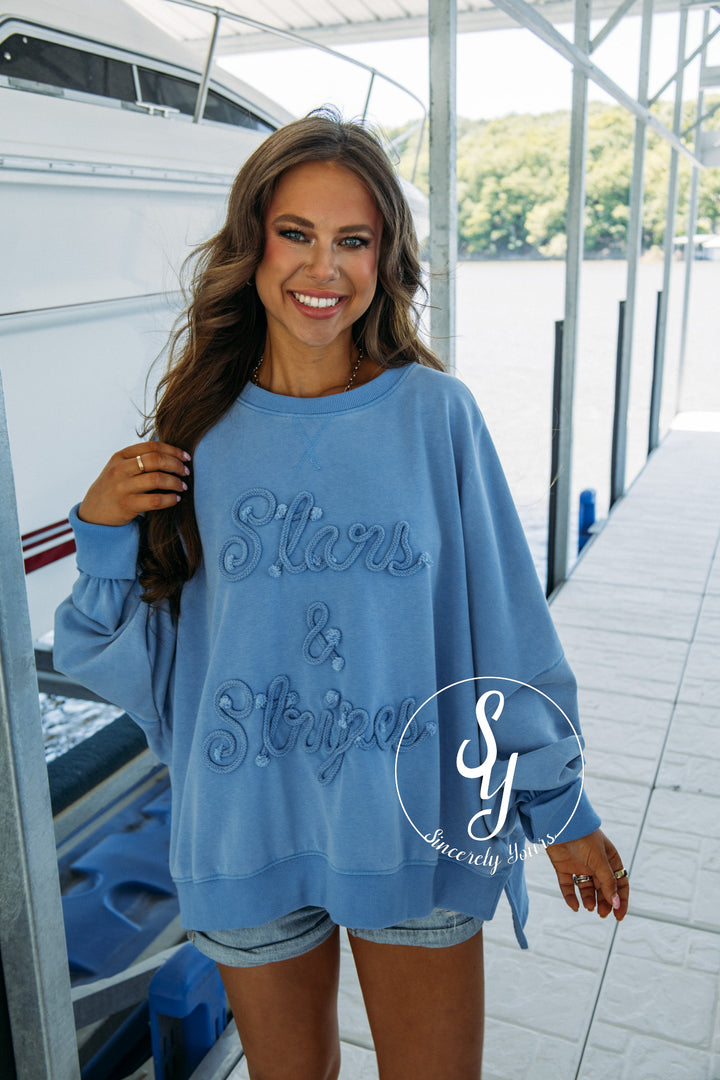 Star Filled Life Sweater - Blue