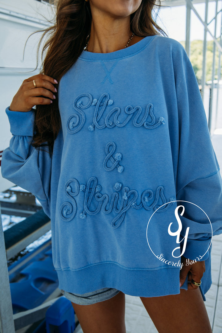 Star Filled Life Sweater - Blue