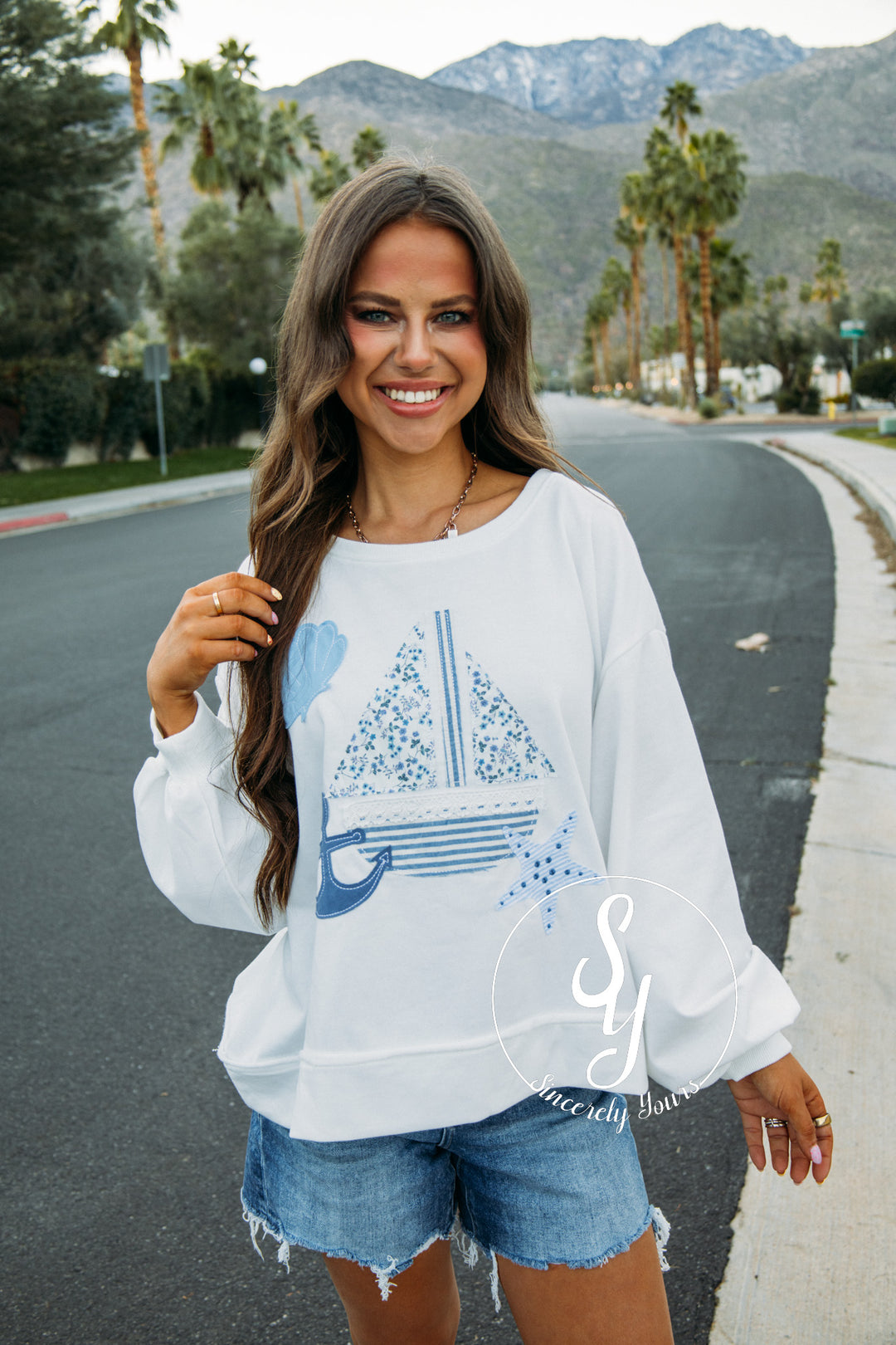 Sailing The Sea Top - White