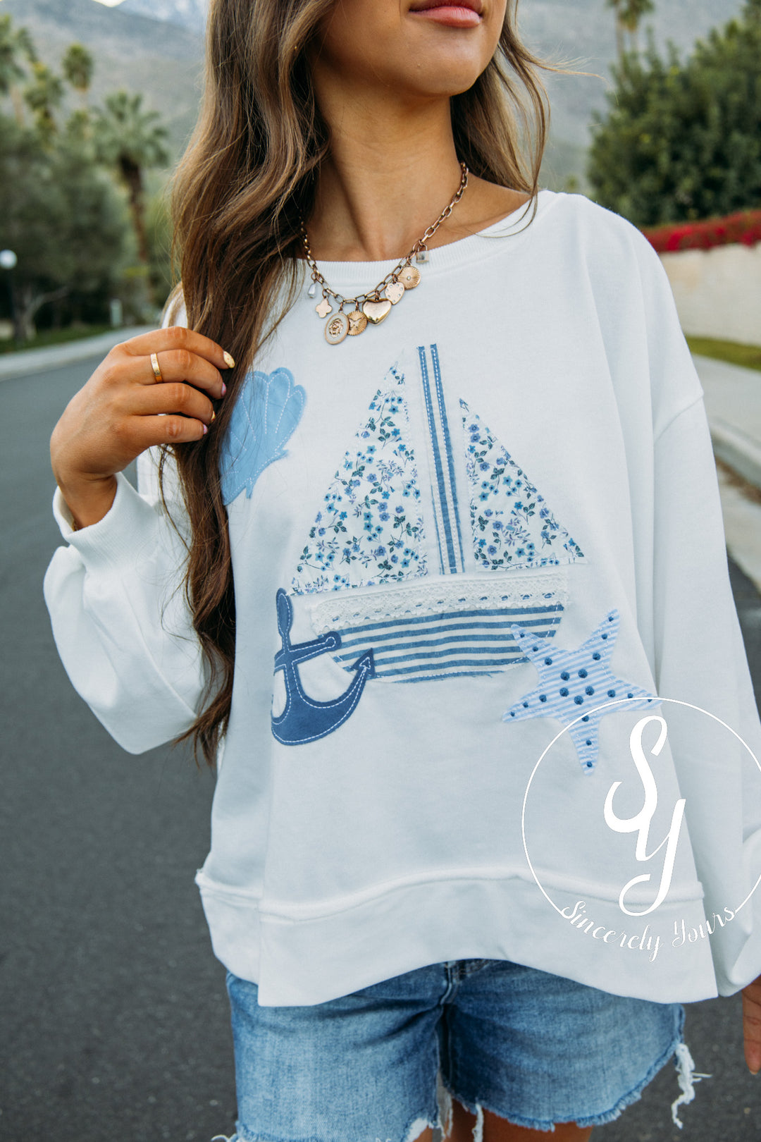 Sailing The Sea Top - White