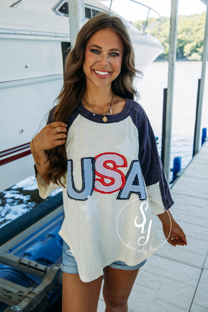 At the Park Top - Navy/Oat