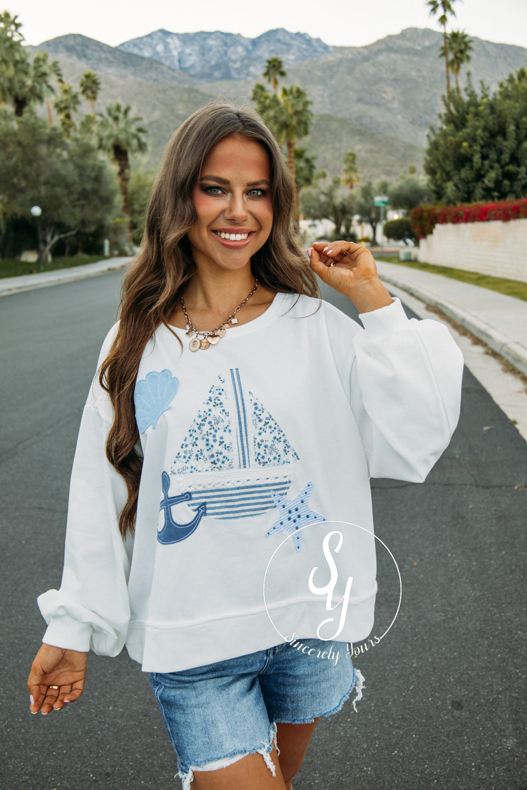 Sailing The Sea Top - White