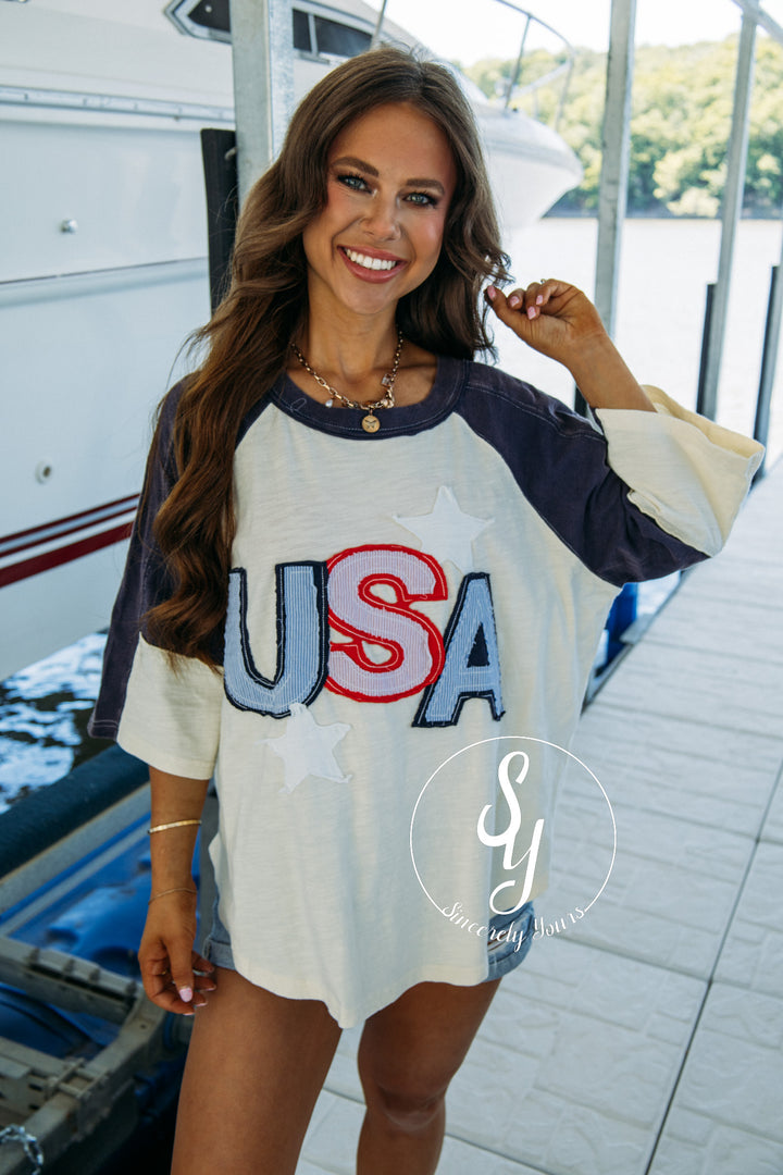 At the Park Top - Navy/Oat