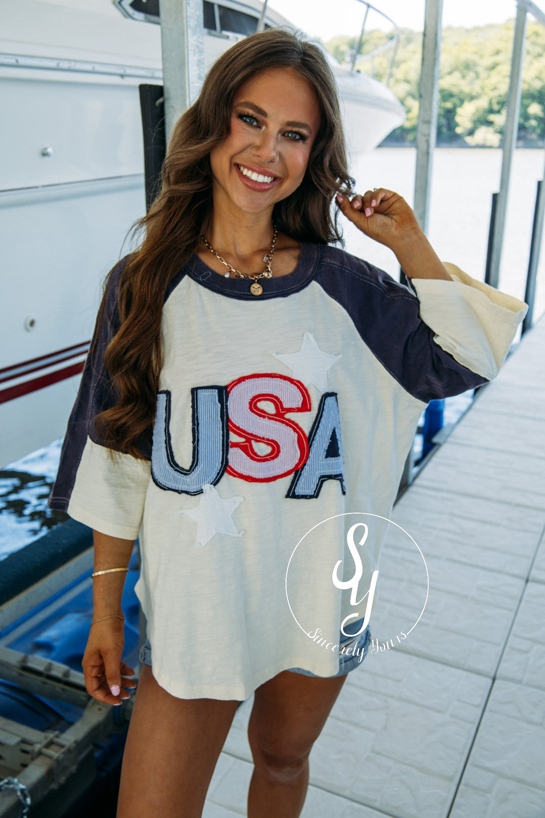 At the Park Top - Navy/Oat