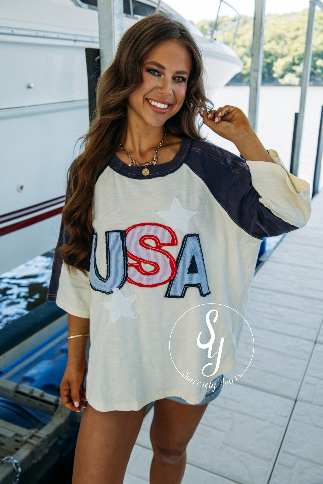 At the Park Top - Navy/Oat