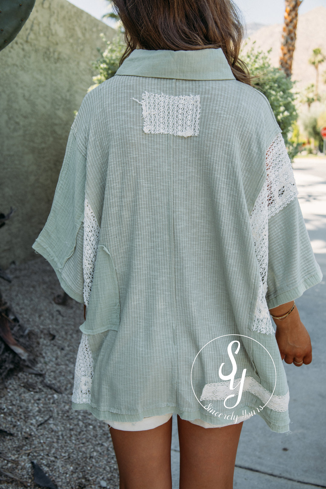 Flower Love Blouse - Powder Olive