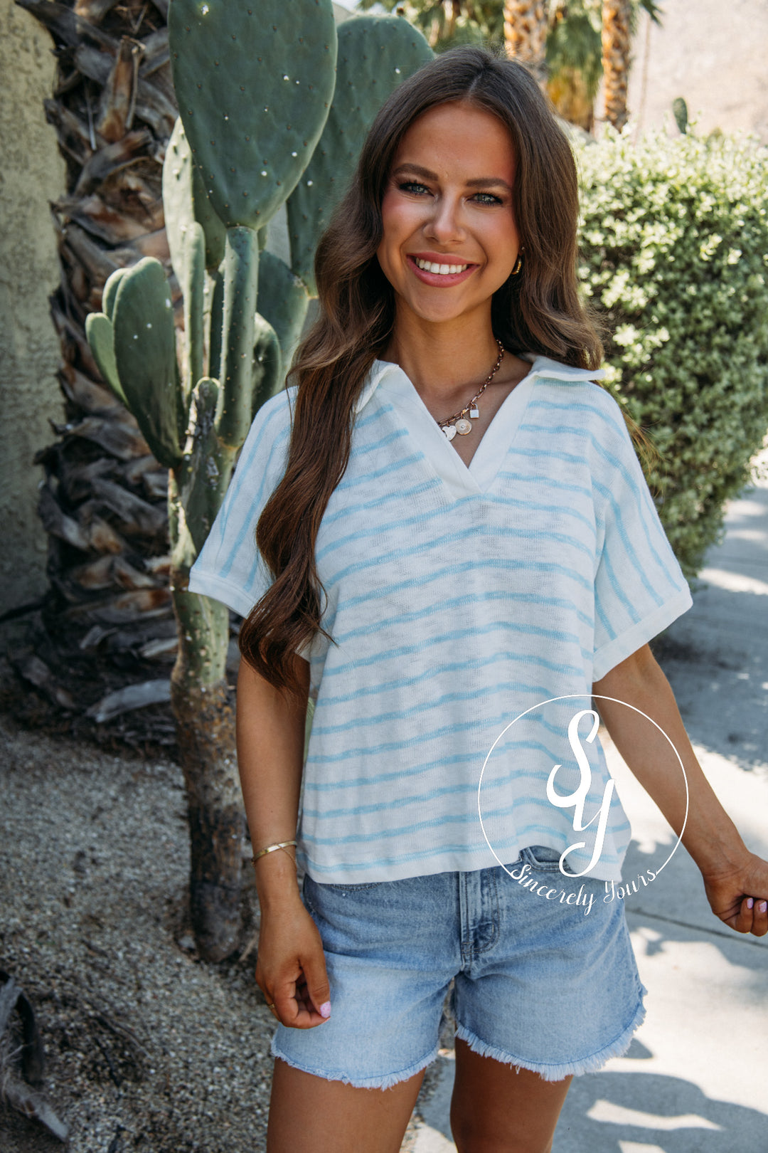 Revive Stripe Top - Blue