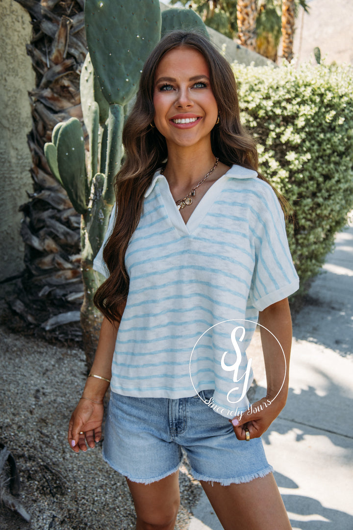 Revive Stripe Top - Blue