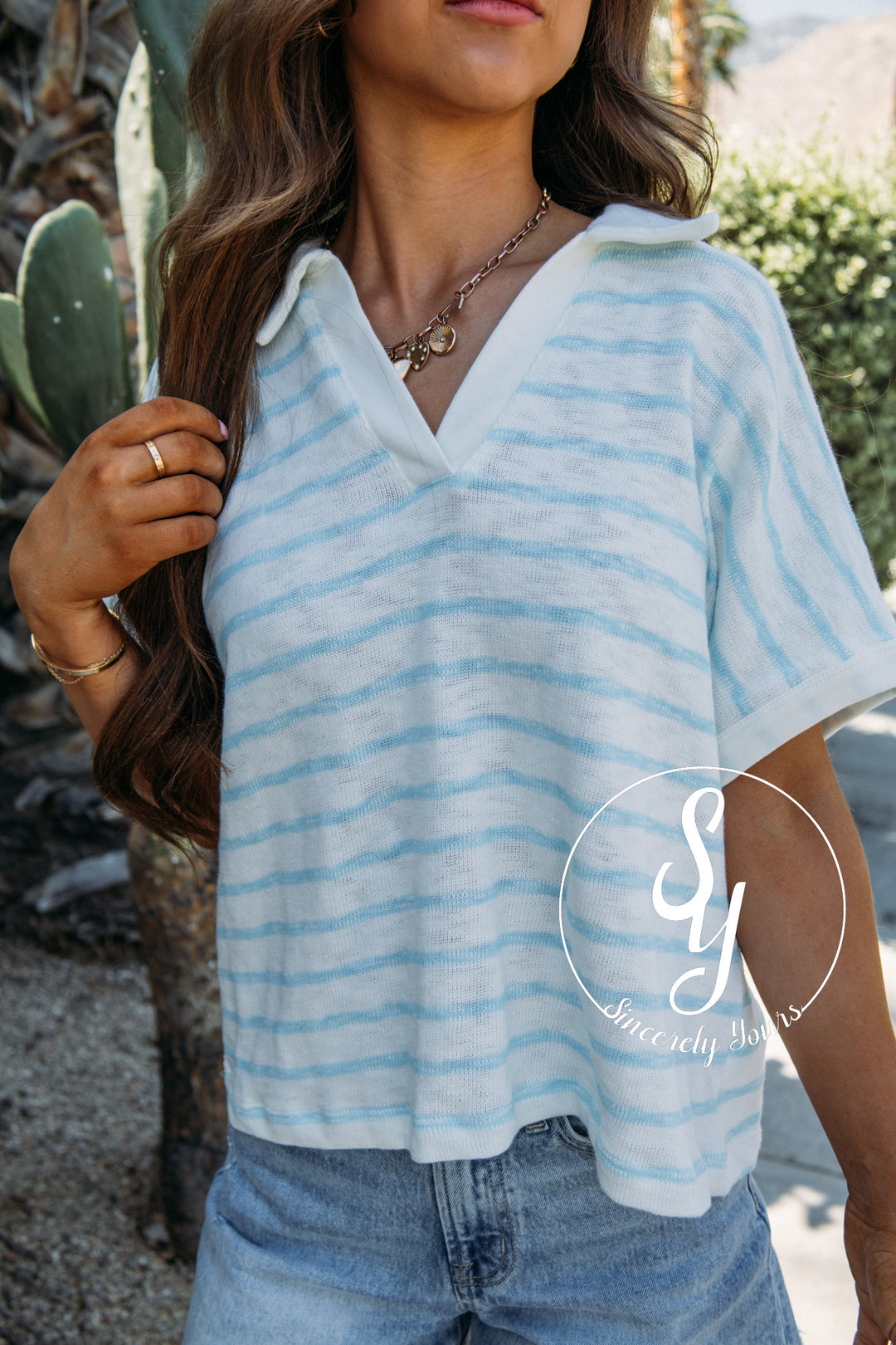 Revive Stripe Top - Blue