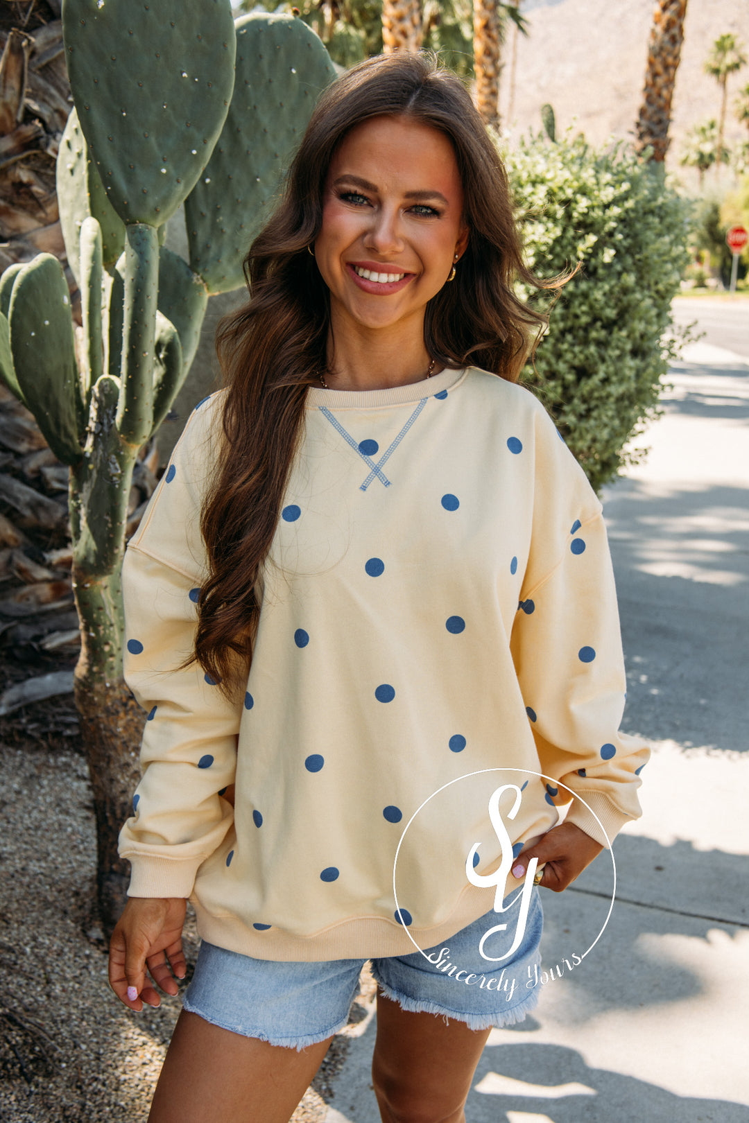 Sweet Spot Sweater - Yellow/Blue