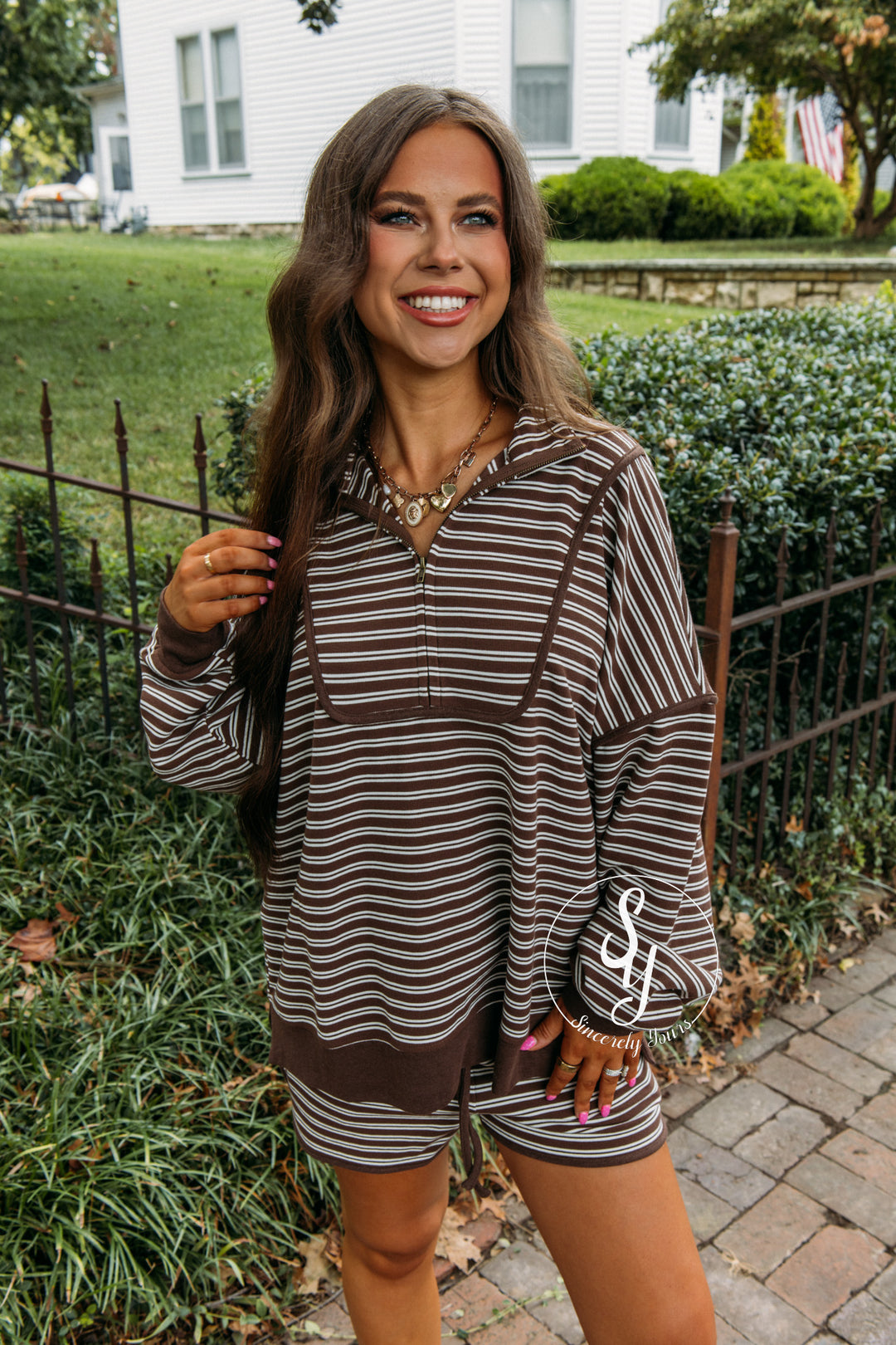 Wear Again Striped Set - Chocolate Brown